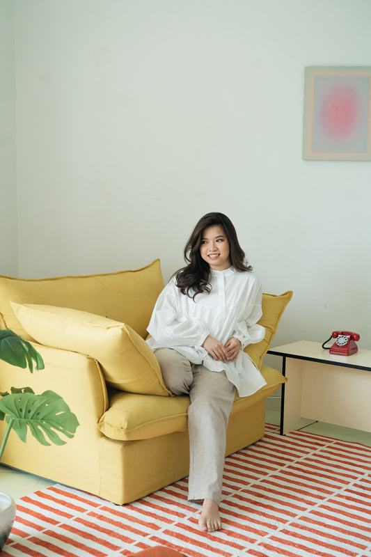 Bella Blouson Top in White