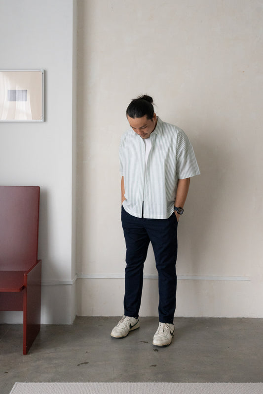 Will Boxy Striped Shirt in Mint Green