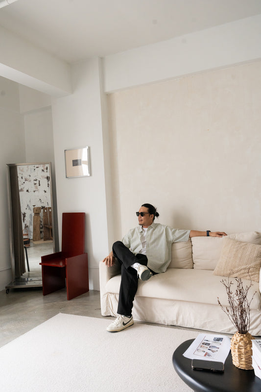 Will Boxy Striped Shirt in Sage