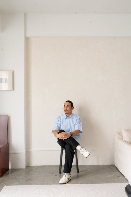 Will Boxy Striped Shirt in Baby Blue