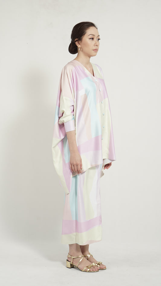 Alessia top Pastel Yellow Geometry