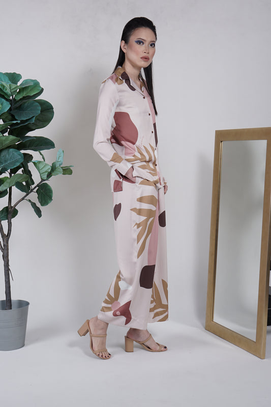 Eva Silk Pyjama Pants Blush