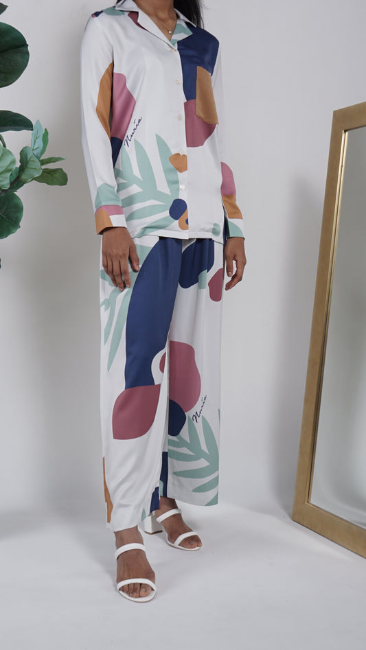 Eva Silk Pyjama Pants Blue