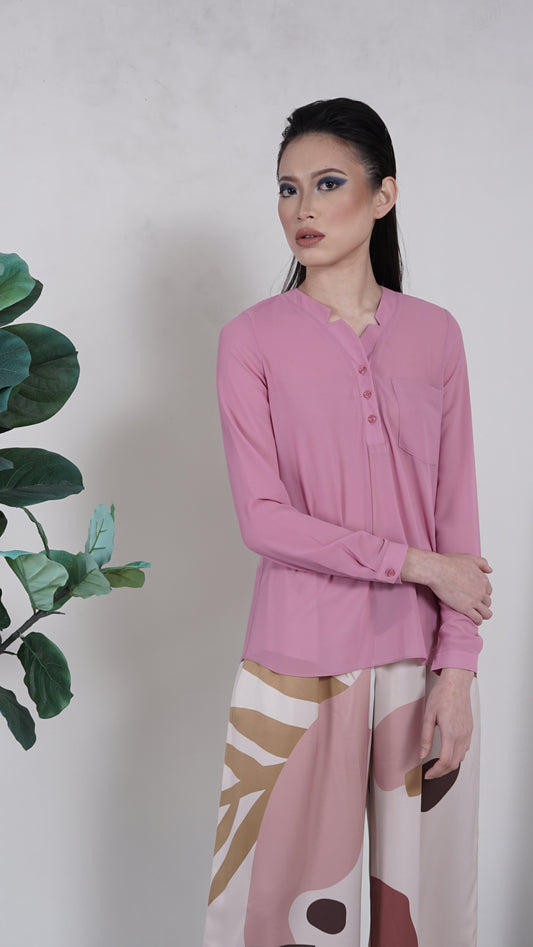 Ella Chiffon Top in Pink