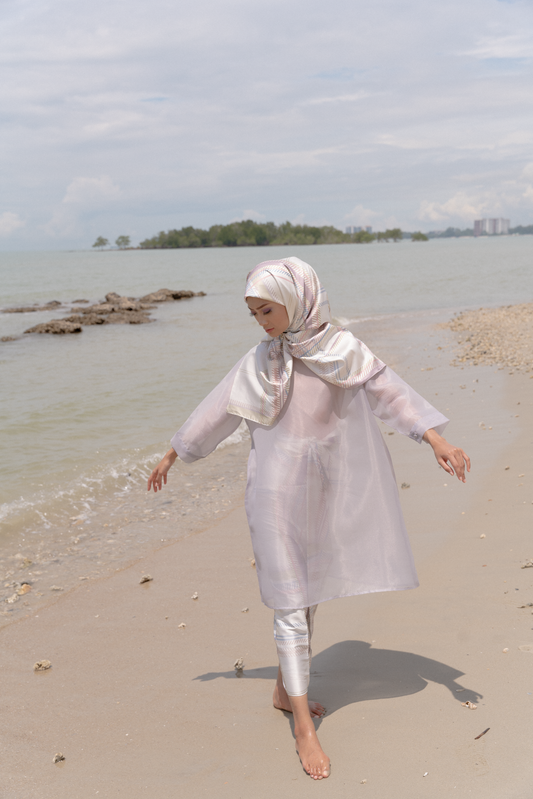 Wardah Top in Grey Blue