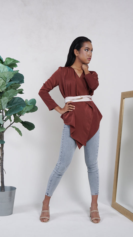 Elise Kimono Cardigan in Brown