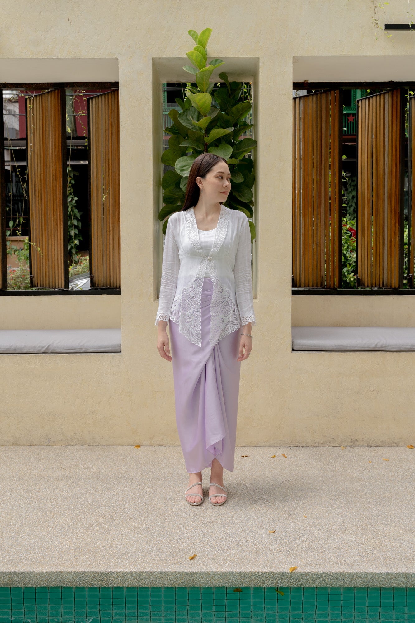 Plain Pareo in Lilac