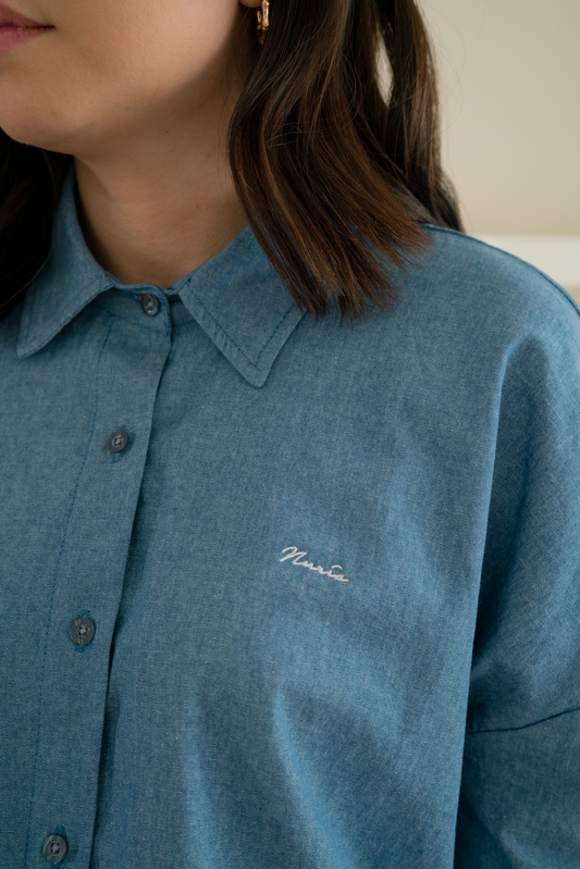 Kyo Box Shirt in Dark Denim