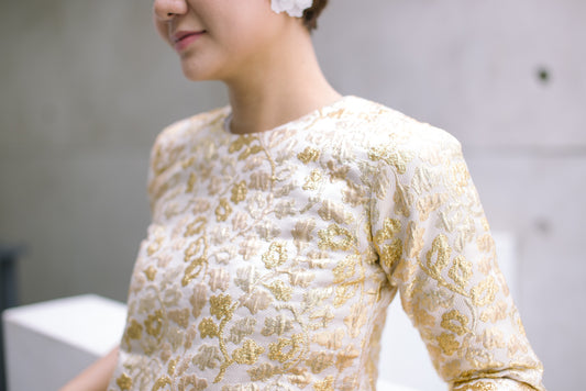 Gold Floral Brocade top