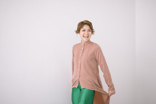 Mandarin High Low in Brown