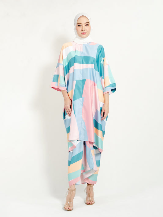 Kirana Top Turquoise Geometry