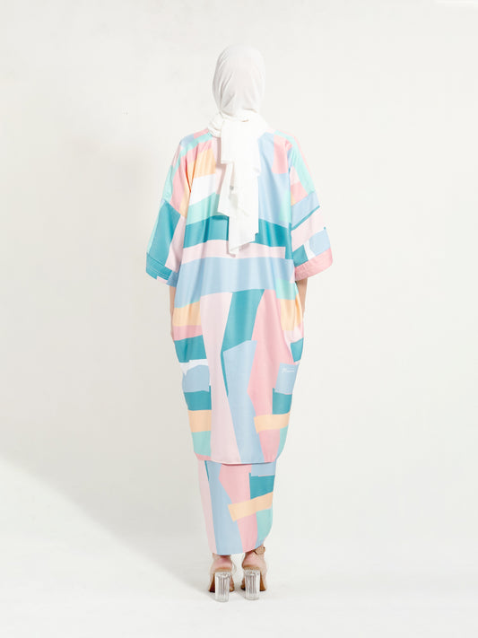 Kirana Top Turquoise Geometry