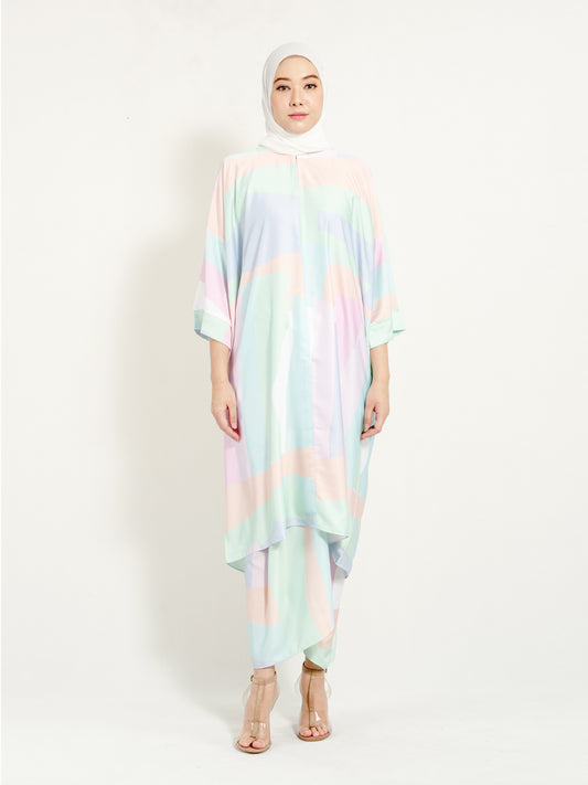 Kirana Top Pastel Green Geometry (with minor defects)