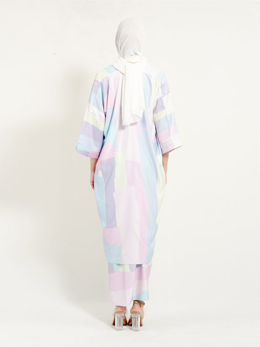 Ayana Top Pastel Purple Geometry