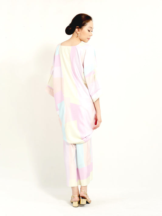 Kirana Top Pastel Yellow Geometry