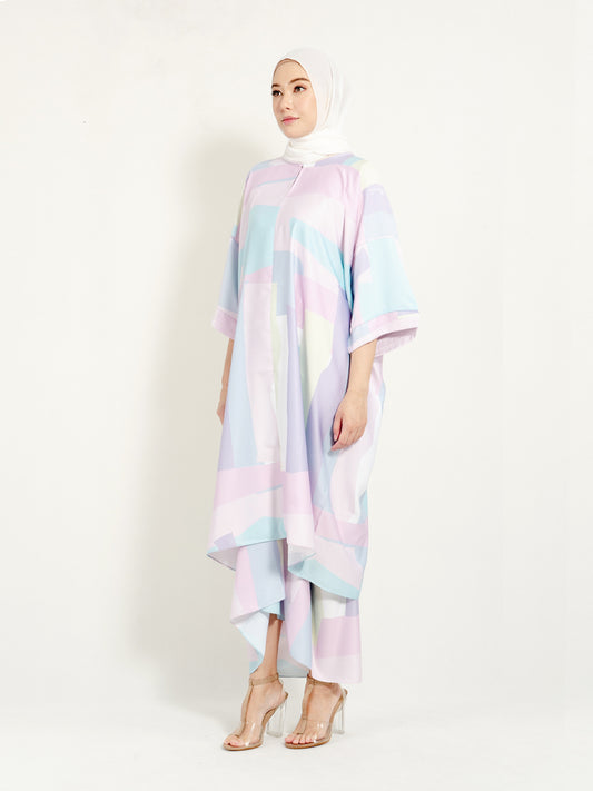 Kirana Top Pastel Purple Geometry