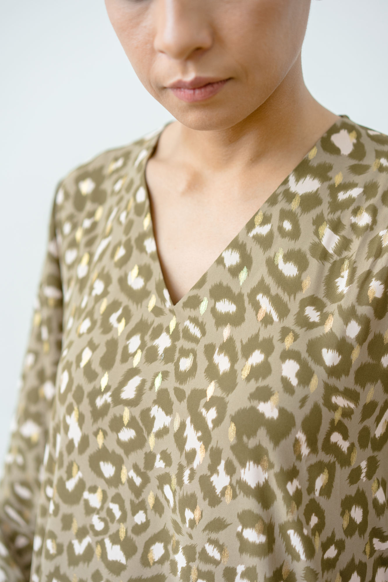 Kitsu Printed Dress in Brown Leopard